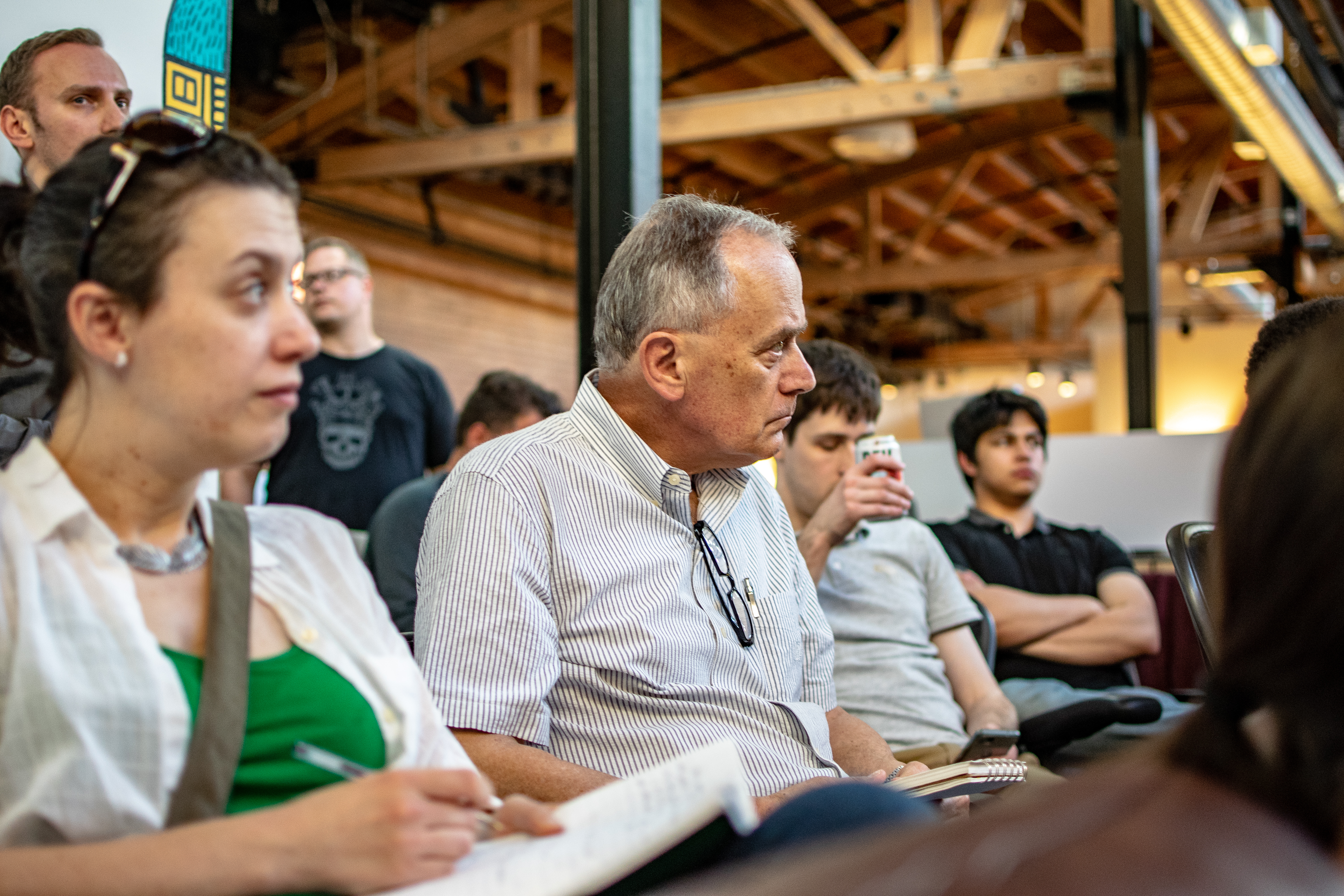 Drupals at CADUG meetup listen intently