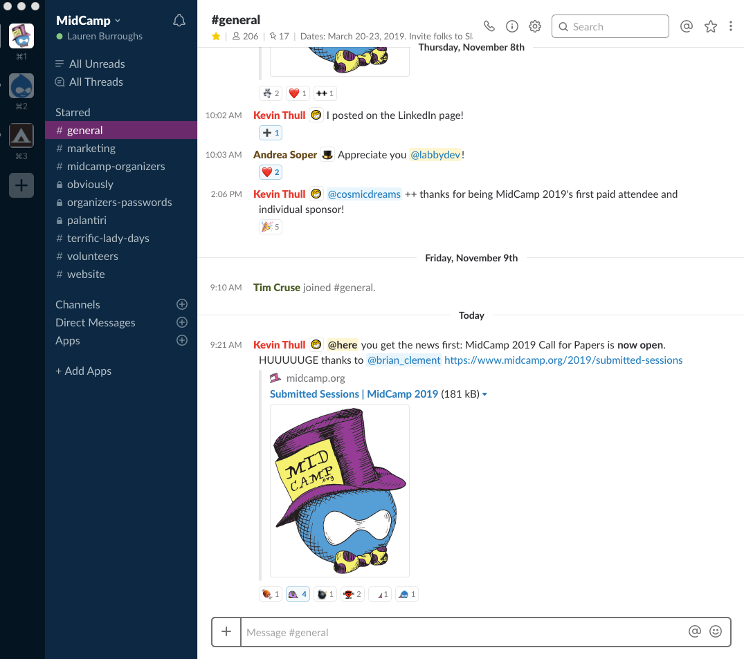 MidCamp slack