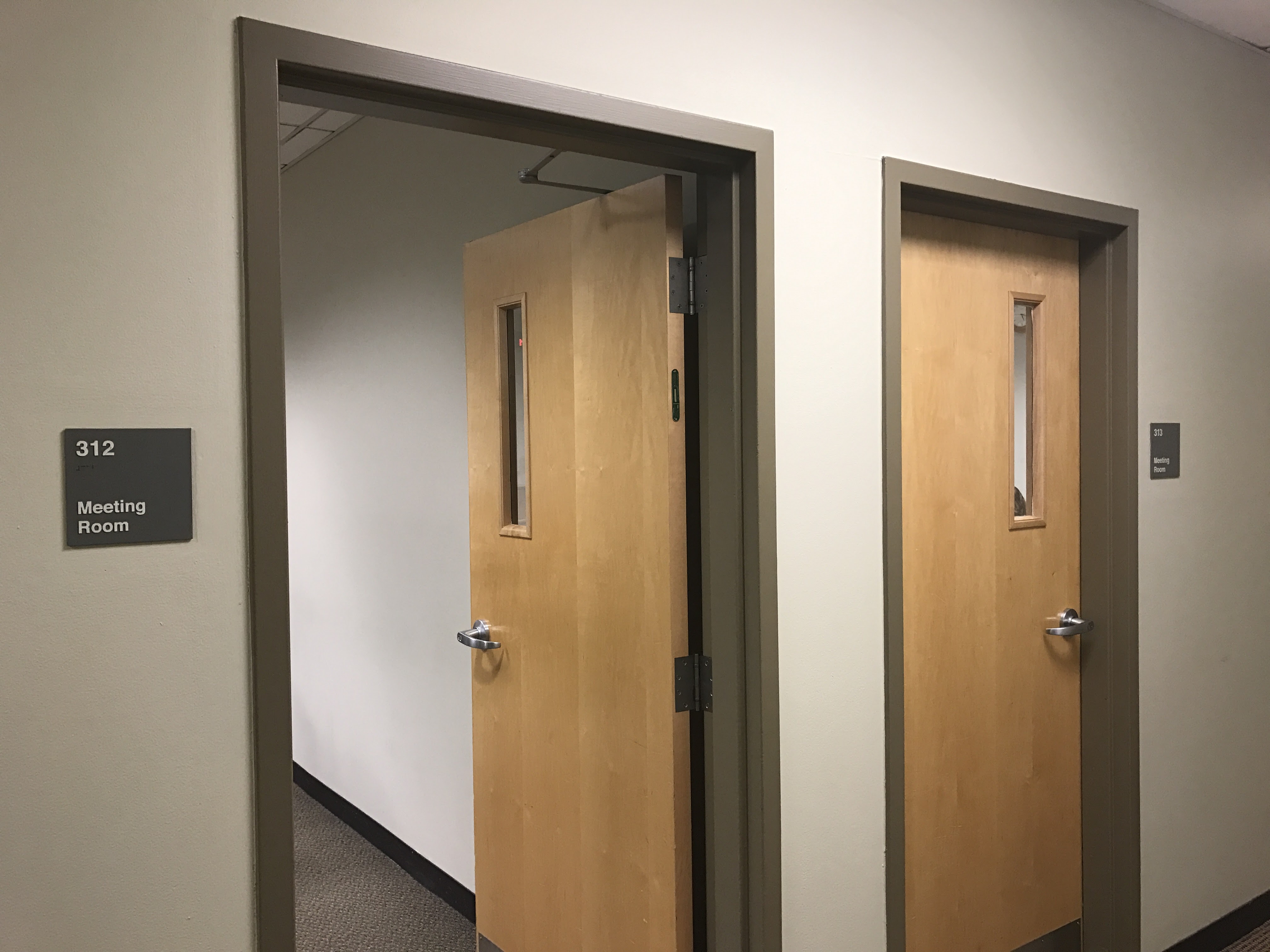 Entrances to rooms 312 and 313.