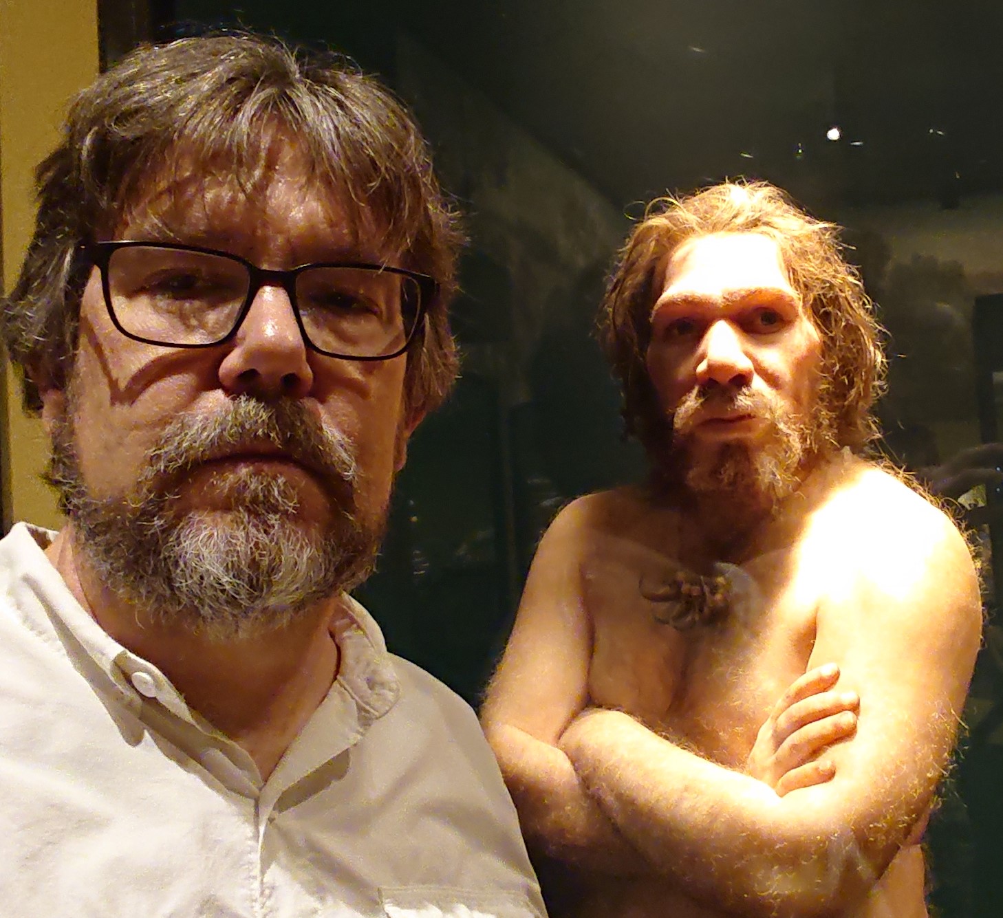 Brian Smith and a Neanderthal friend at The Field Museum