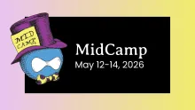 MidCamp May 12-14, 2026 text to the right of the classic MidCamp hatter logo