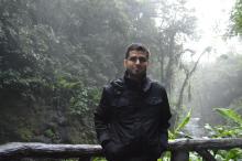 Rodrigo Espinoza in the rain forest