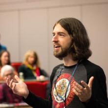 Ryan Szrama speaking at DrupalCamp London